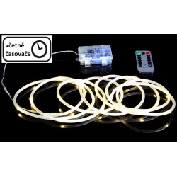 Vánoční LED osvětlení - MINI kabel - 10 m teple bílé