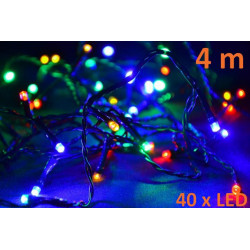 Vánoční LED osvětlení 4m - barevné, 40 diod
